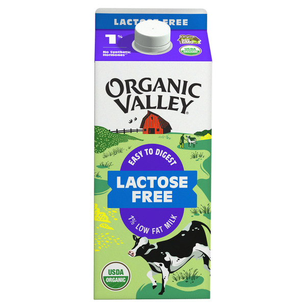 Milk Organic Valley Lactose Free, 1% Organic Milk, 64oz (Half Gallon) hero