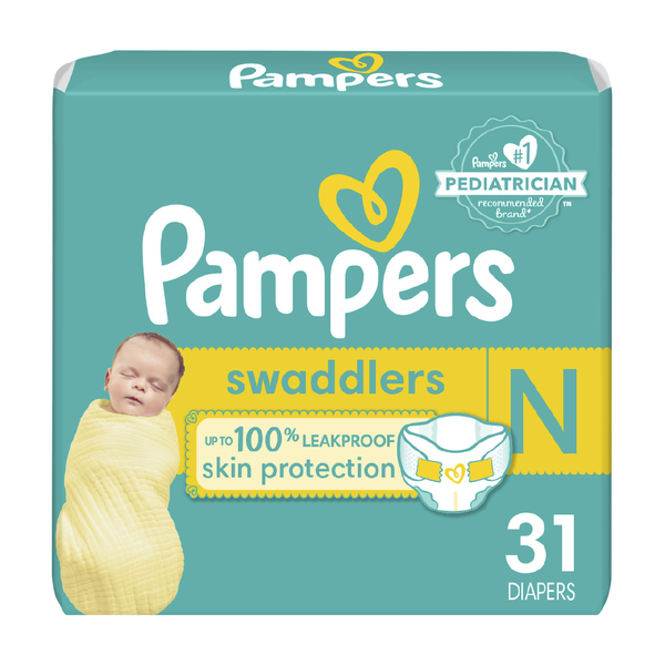 Diapers & Wipes Pampers Swaddlers Newborn Diapers, Size N hero