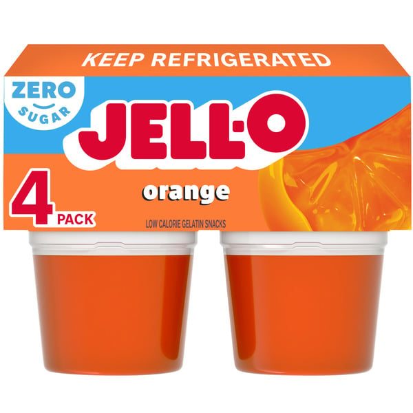 Pudding & Desserts Jell-O Orange Sugar Free Refrigerated Gelatin hero