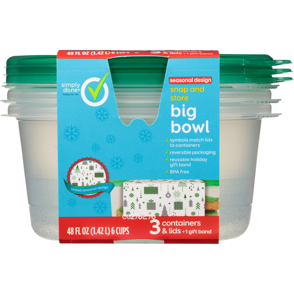 Food Storage Simply Done Big Bowl, Seasonal Design, 48 Ounce hero