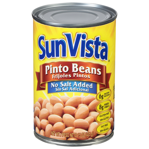 Canned Meals & Beans SunVista Pinto Beans, No Salt Added hero