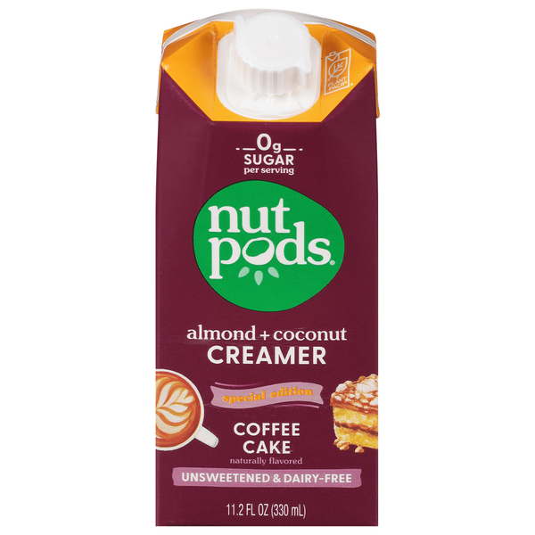 Cream nutpods Dairy-Free Unsweetened Coffee Cake Creamer hero