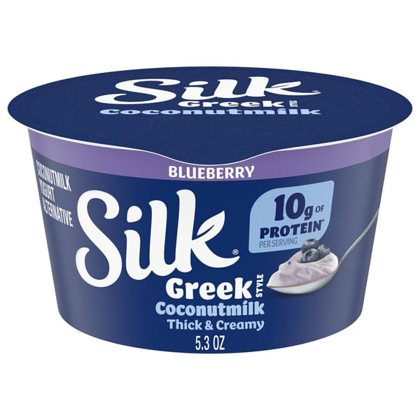 Yogurt Silk Blueberry Dairy Free, Plant Based, Greek Style Coconut Milk Yogurt Alternative C hero