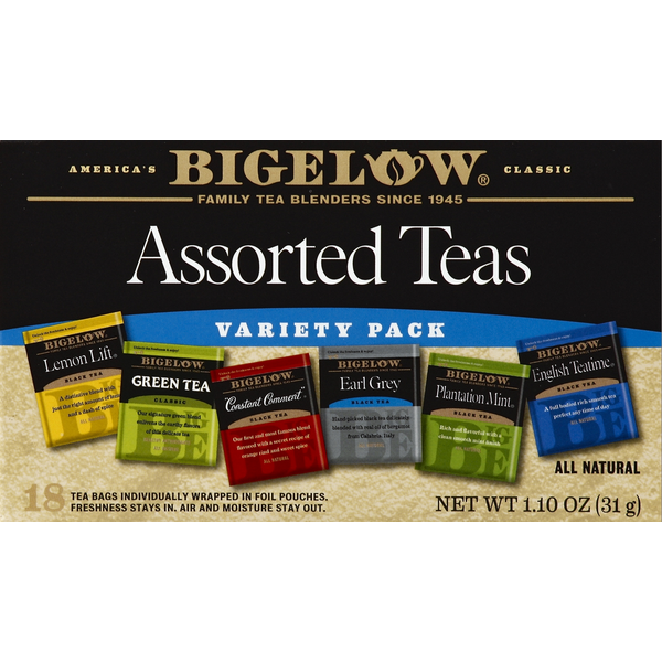 Tea (Loose, Bags and Pods) Bigelow Teas, Assorted, Bags hero