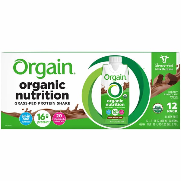 Orgain Organic Nutrition Shake, Grass Fed Protein - Creamy Chocolate Fudge hero