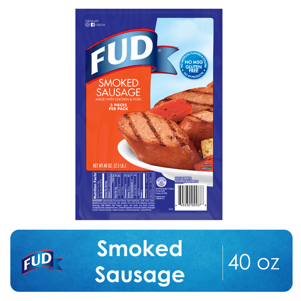 Hot Dogs, Bacon & Sausage FUD Smoked Smoked Sausage hero