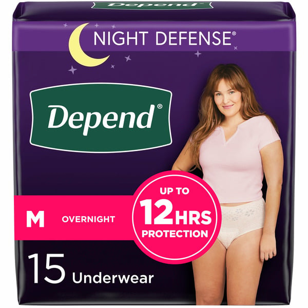 Clothing Depend Night Defense Women's Adult Postpartum Incontinence Underwear, M hero