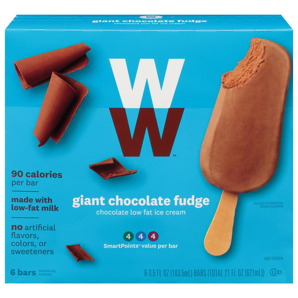 Novelty Desserts Weight Watchers Chocolate Fudge Ice Cream GIANT Bar hero