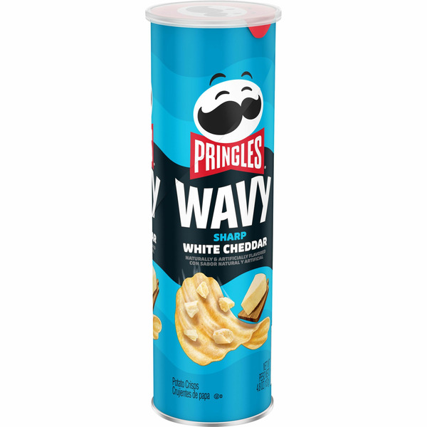 Pringles Potato Crisps Chips, Lunch Snacks, On the Go Snacks, Sharp White Cheddar hero