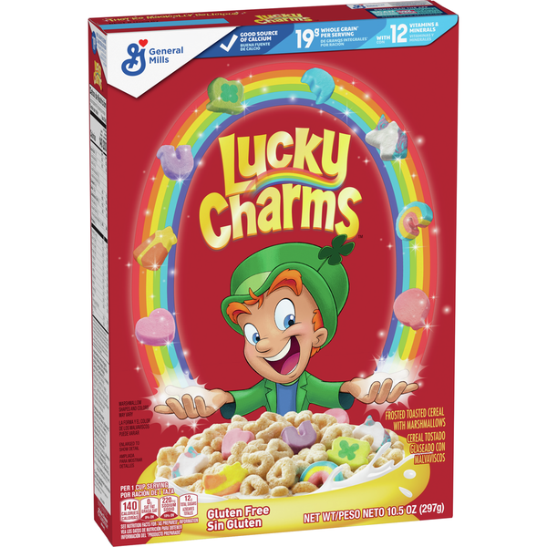 Cereal Lucky Charms Gluten Free Cereal with Marshmallows, Kids Breakfast Cereal hero