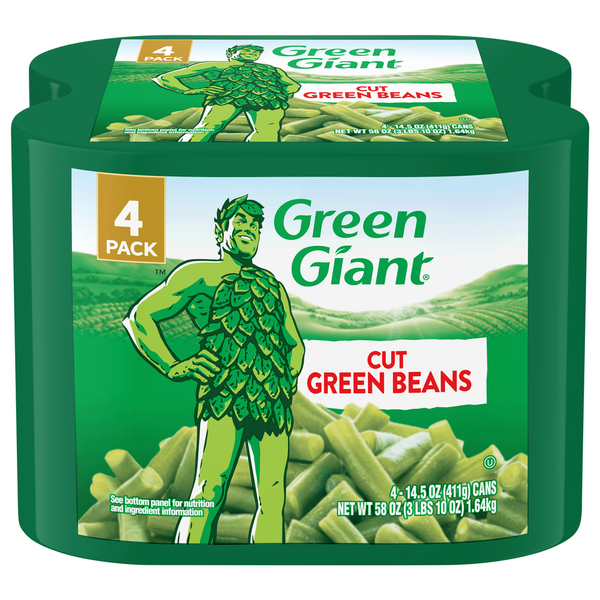 Canned & Jarred Vegetables Green Giant Green Beans, Cut, 4 Pack hero