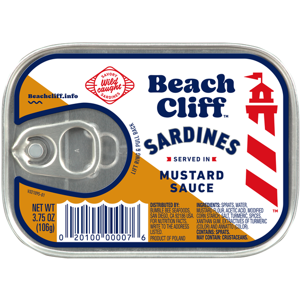 Canned Meat, Seafood & Beans Beach Cliff Sardines in Mustard Sauce hero