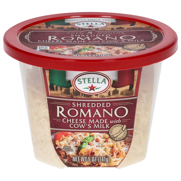 Packaged Cheese Stella Cheese, Romano, Shredded hero