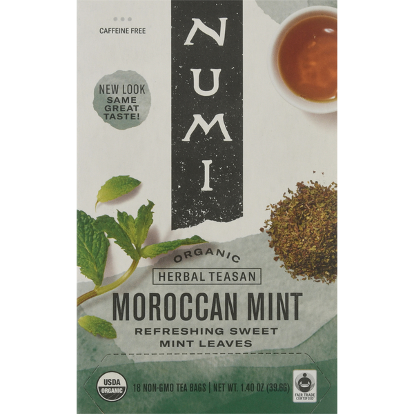 Tea Numi Organic Caffeine Free Tea Bags Moroccan Mint hero