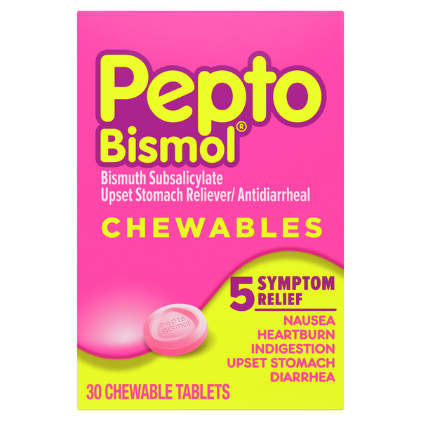 Digestion Pepto-Bismol Chewable Tablets Fast Relief, Original Flavor hero