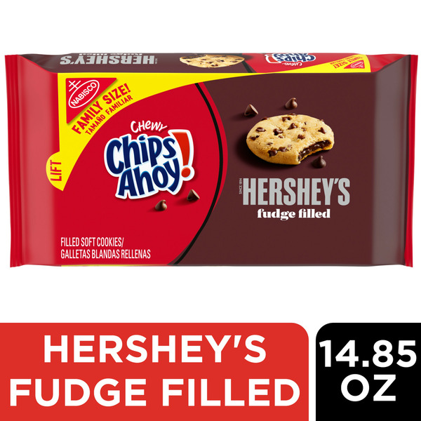 Cookies & Cakes Chips Ahoy! Chewy Hershey'S Fudge Filled Soft Cookies, Family Size hero