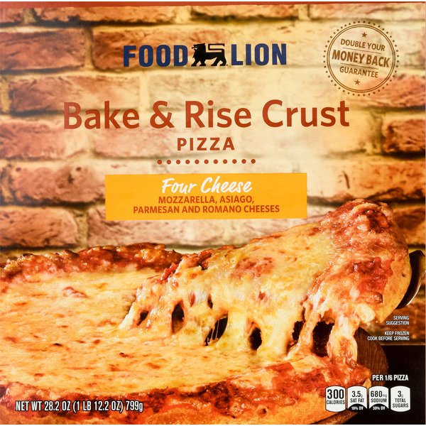 Frozen Pizza Food Lion Pizza, Bake & Rise Crust, Four Cheese hero