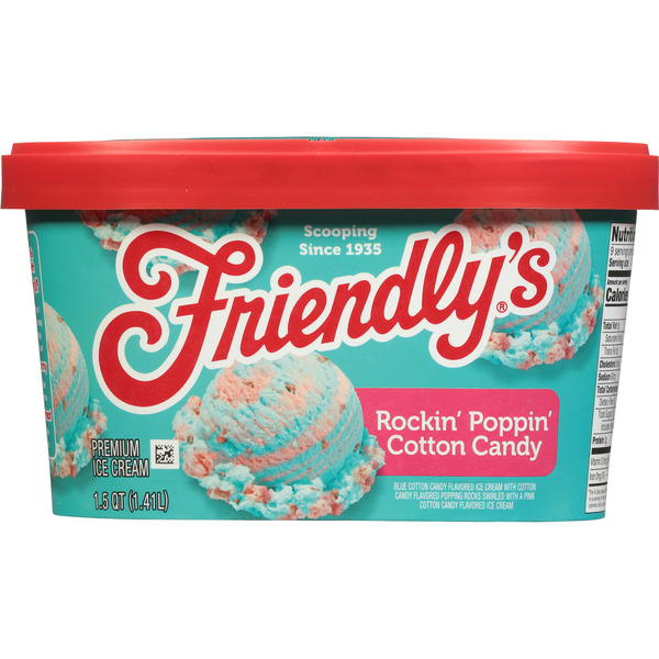 Ice Cream & Ice Friendly's Ice Cream Premium Rockin' Poppin' Cotton Candy 1.5 Quart Scround hero