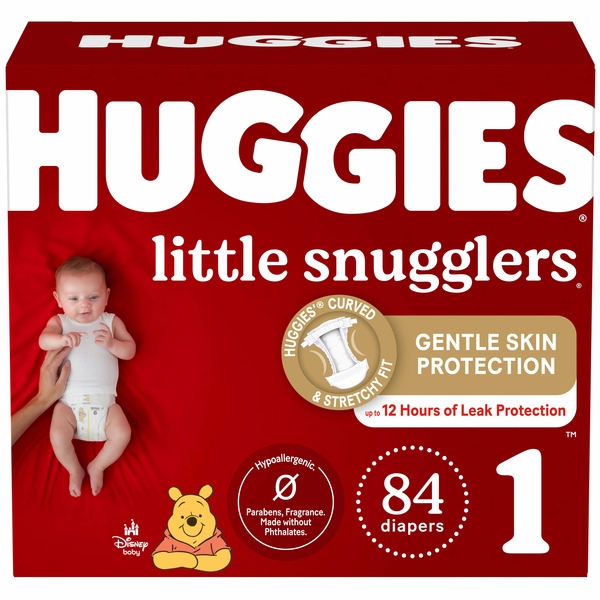 Diapers & Wipes Huggies Little Snugglers Baby Diapers, Size 1 (8-14 lbs) hero