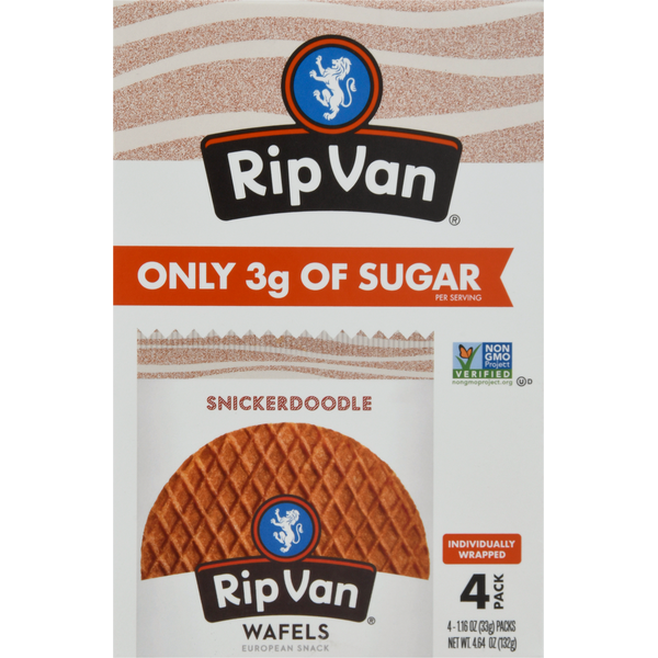 Cookies & Cakes Rip Van Wafels Wafels, Snickerdoodle, 4 Pack hero