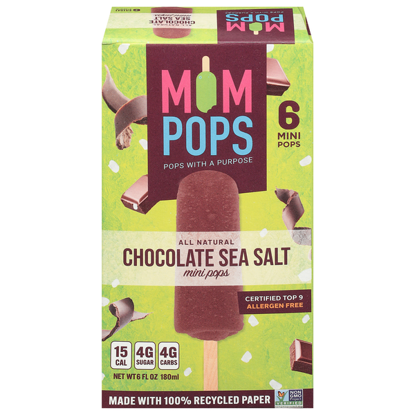 Ice Cream & Ice Mompops Pops, Chocolate Sea Salt, Mini hero