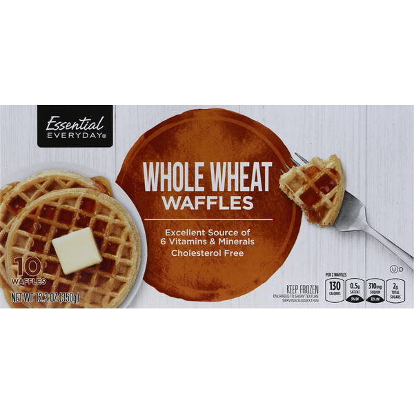 Frozen Breakfast Essential Everyday Waffles, Whole Wheat hero