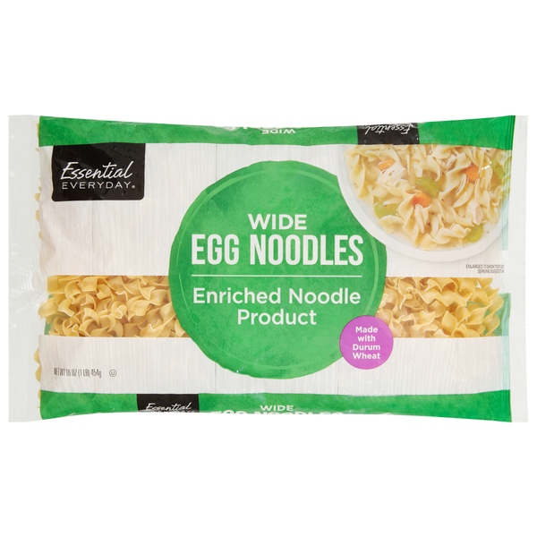 Dry Pasta Essential Everyday Egg Noodles, Wide hero