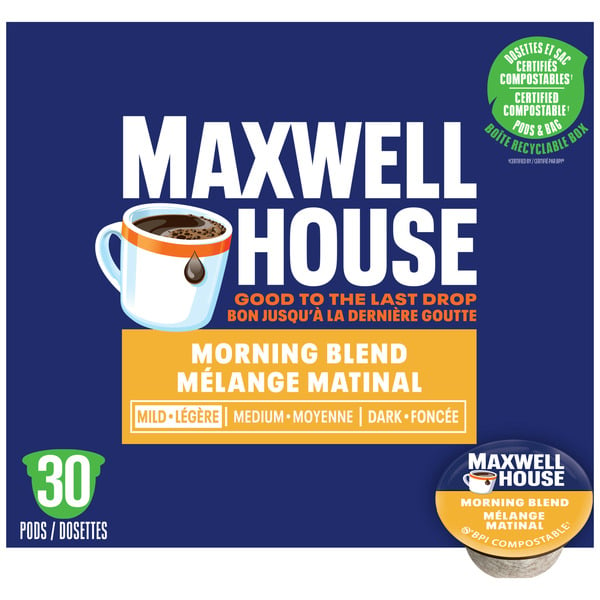 Coffee Maxwell House Morning Blend Coffee Certified Compostable K-Cup Coffee Pods hero