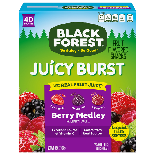 Fruit & Vegetable Snacks Black Forest Fruit Flavored Snack, Berry Medley, Juicy Burst hero