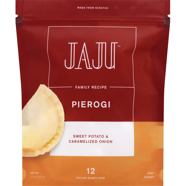 Frozen Meals Jaju Pierogi Polish Dumplings, Sweet Potato & Caramelized Onion, Pierogi hero