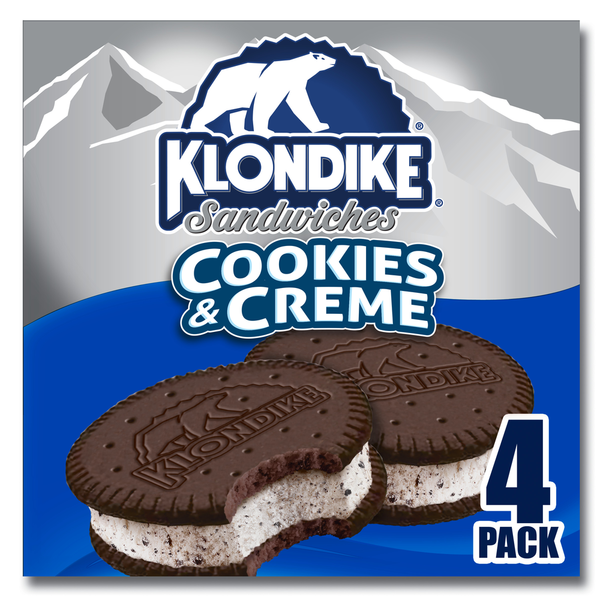 Ice Cream & Ice Klondike Frozen Dairy Dessert Sandwiches Cookies and Creme hero