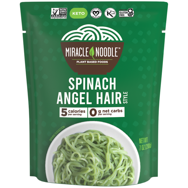 Dry Pasta Miracle Noodle  Spinach Angel Hair Style, Ready-to-eat Noodle hero