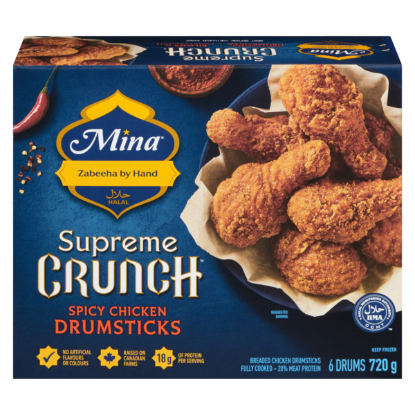 Prepared Meals Mina Supreme Crunch Halal Spicy Chicken Drumsticks hero