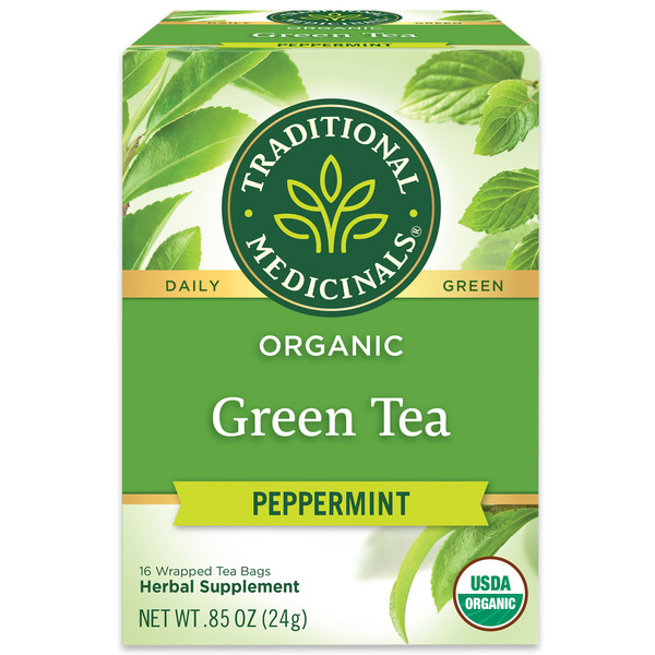 Tea Traditional Medicinals Organic Green Tea Peppermint hero