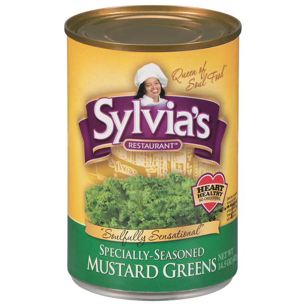 Canned Meals & Beans Sylvia's Restaurant Mustard Greens, Specially-Seasoned hero