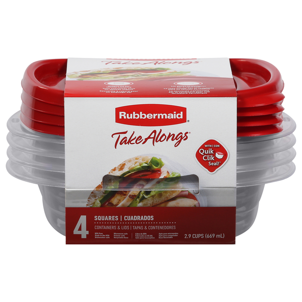 Food Storage Rubbermaid Containers & Lids, Squares hero