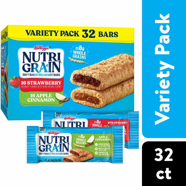 Breakfast Bars & Pastries Kellogg’s Nutri-Grain Soft Baked Breakfast Bars, Kids Snacks, Whole Grain, Variety Pack hero