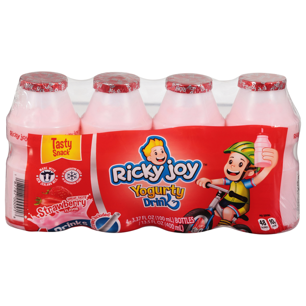 Yogurt Ricky Joy Yogurty Drink, Strawberry Flavor, Tasty Snack hero