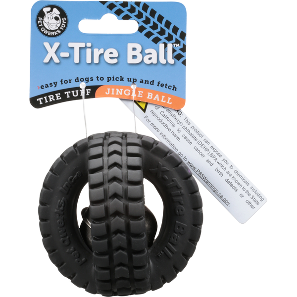 Dog Food Pet Qwerks Dog Toy, Jingle X-Tire Ball, 3-1/2 inch hero