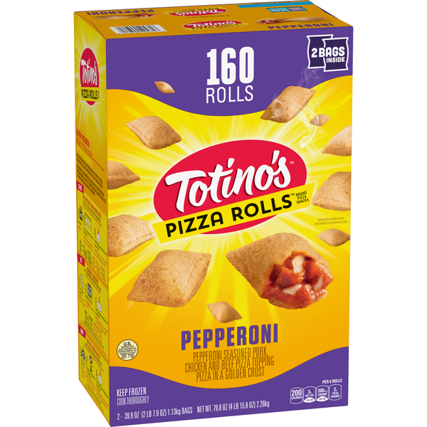 Frozen Meals Totino's Pizza Rolls Pepperoni Flavored Frozen Snacks hero