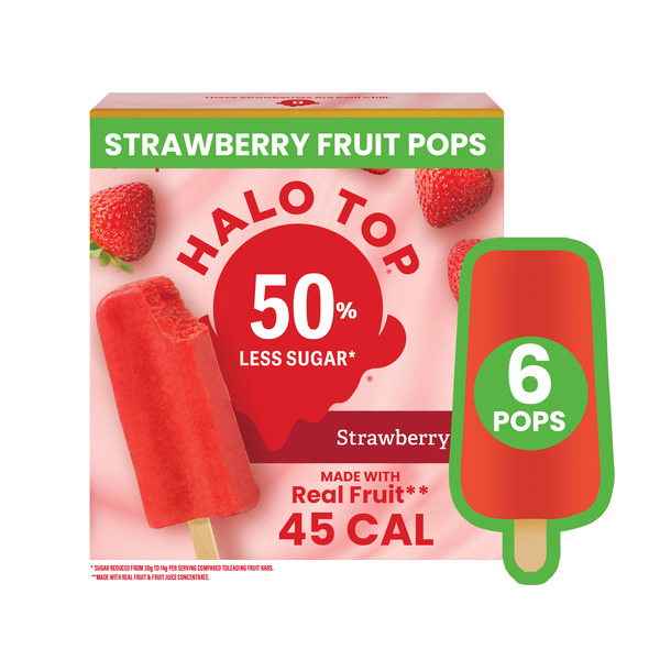 Candy & Chocolate Halo Top Strawberry Fruit Pops hero