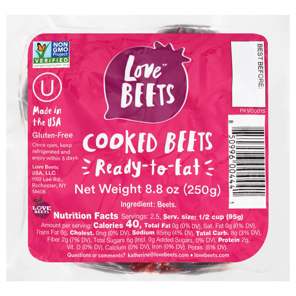 Packaged Vegetables & Fruits Love Beets Beets, Cooked, Ready-to-Eat hero