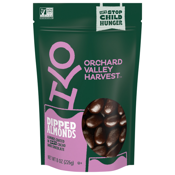 Orchard Valley Harvest Dipped Almonds, Dark Chocolate hero