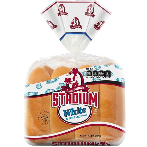 Aunt Millie's Stadium, White Hot Dog Buns hero