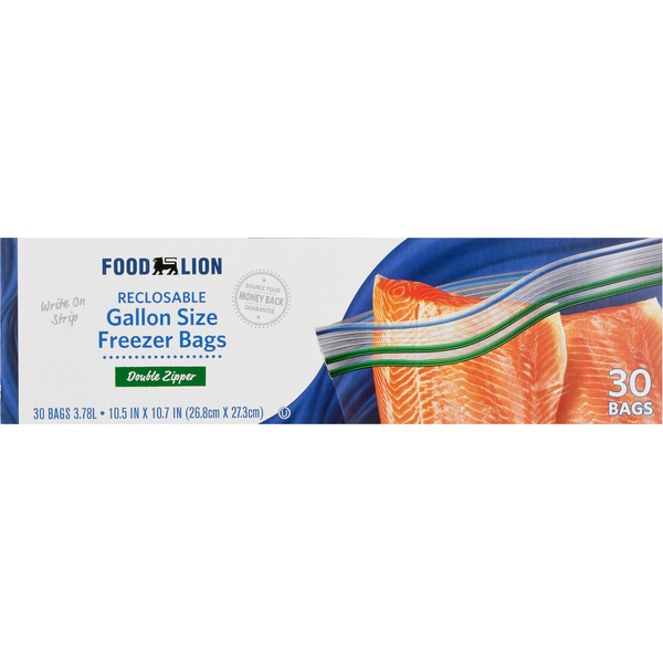 Food Wraps & Storage Food Lion Recloseable Gallon Freezer Bags hero