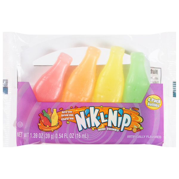 Candy & Chocolate Nik L Nip Mini Drinks, 4-Pack Bottles hero