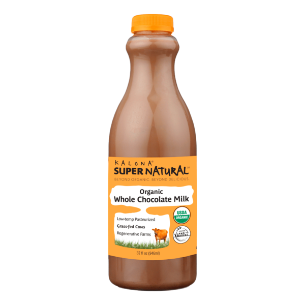 Milk Kalona SuperNatural Organic, Whole Chocolate Milk, Grass-fed Cows hero