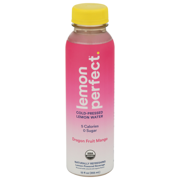 Packaged Vegetables & Fruits Lemon Perfect Lemon Water, Cold-Pressed, Dragon Fruit Mango hero