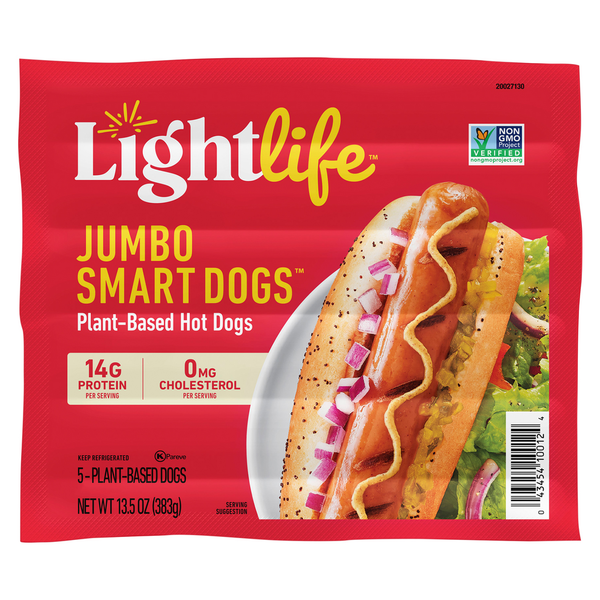 Tofu & Meat Alternatives Lightlife Jumbo Veggie Protein Smart Dogs Links hero