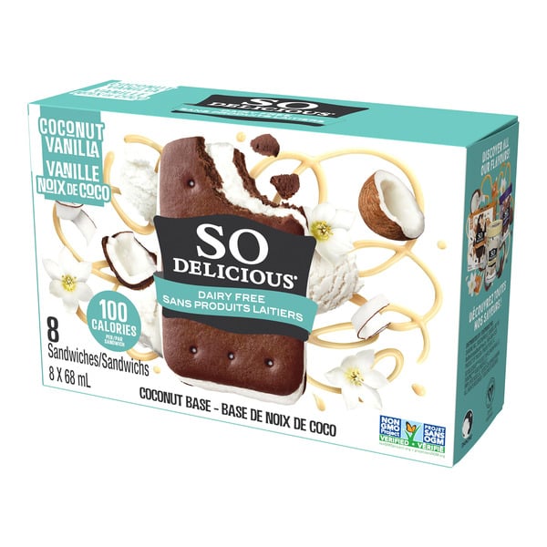 Cookies & Cakes So Delicious Dairy Free Coconut-Based Frozen Dessert, 8 Coconut Sandwiches hero